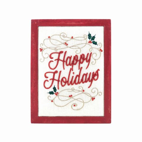 Christmas "Happy Holidays" Swirl Decorative Shadow Box 6" x 8"