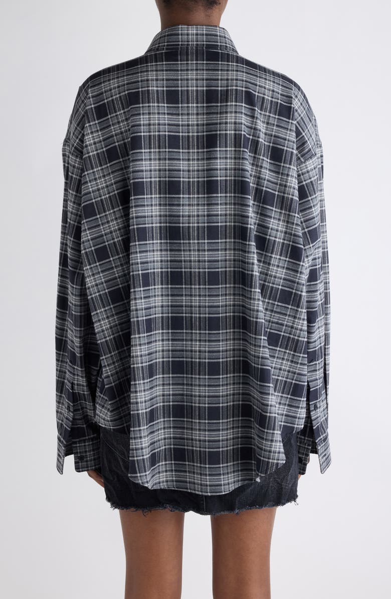Balenciaga Regular Fit Plaid Button-Up Shirt, Alternate, color, 1240 Grey