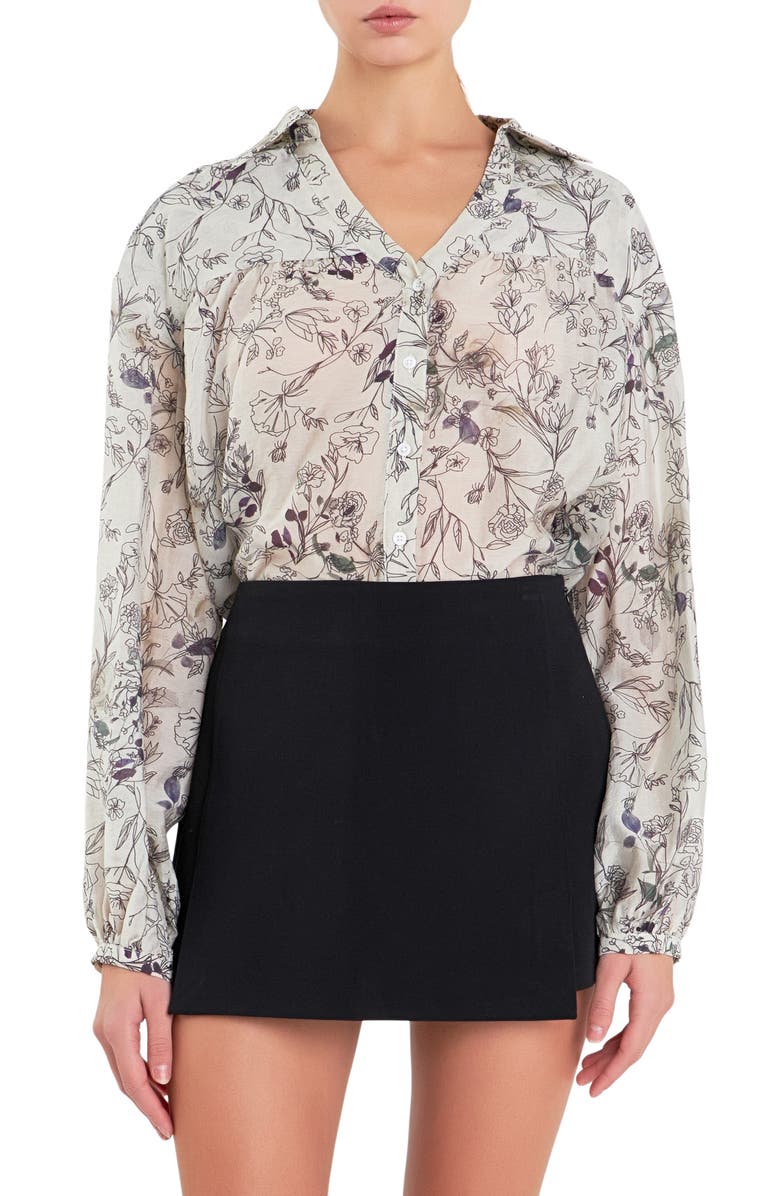English Factory Abstract Floral Shirt, Main, color, 