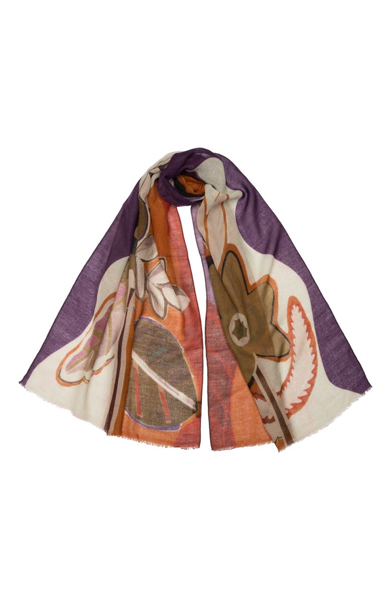 Elizabetta Irene - Wool Scarf, Main, color, Rust And Purple