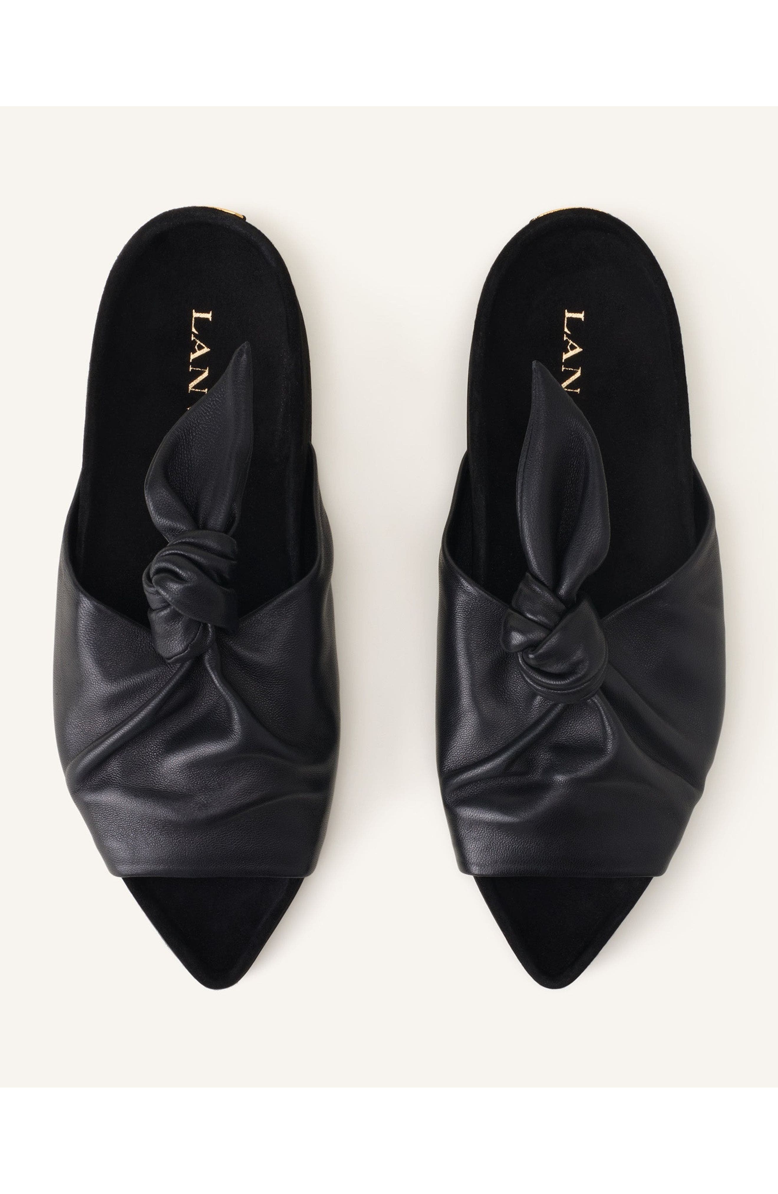 Lanvin Cocoon Flat Leather Mule, Alternate, color, Black