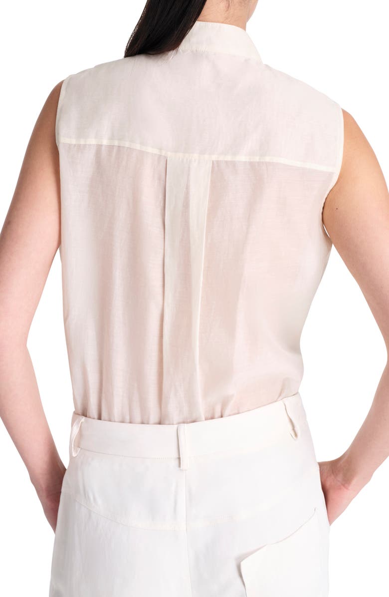 TWP Adele Sequin Cotton & Silk Sleeveless Button-Up Shirt, Alternate, color, Ivory