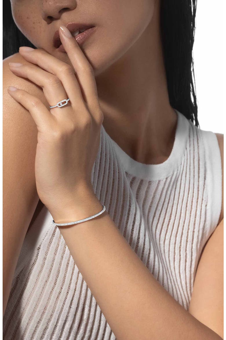 Move Uno Pavé Diamond Ring, Alternate, color, WHITE GOLD