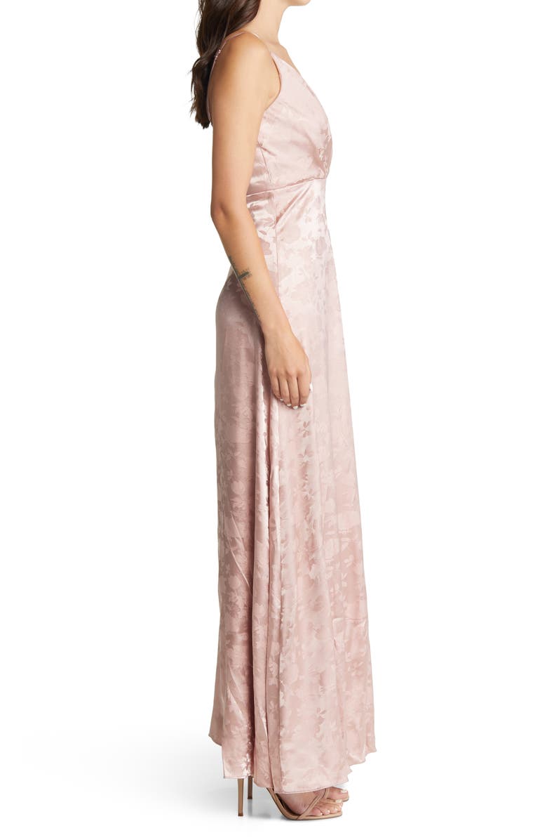 Lulus Radiant Refinement Jacquard Satin Gown, Alternate, color, 