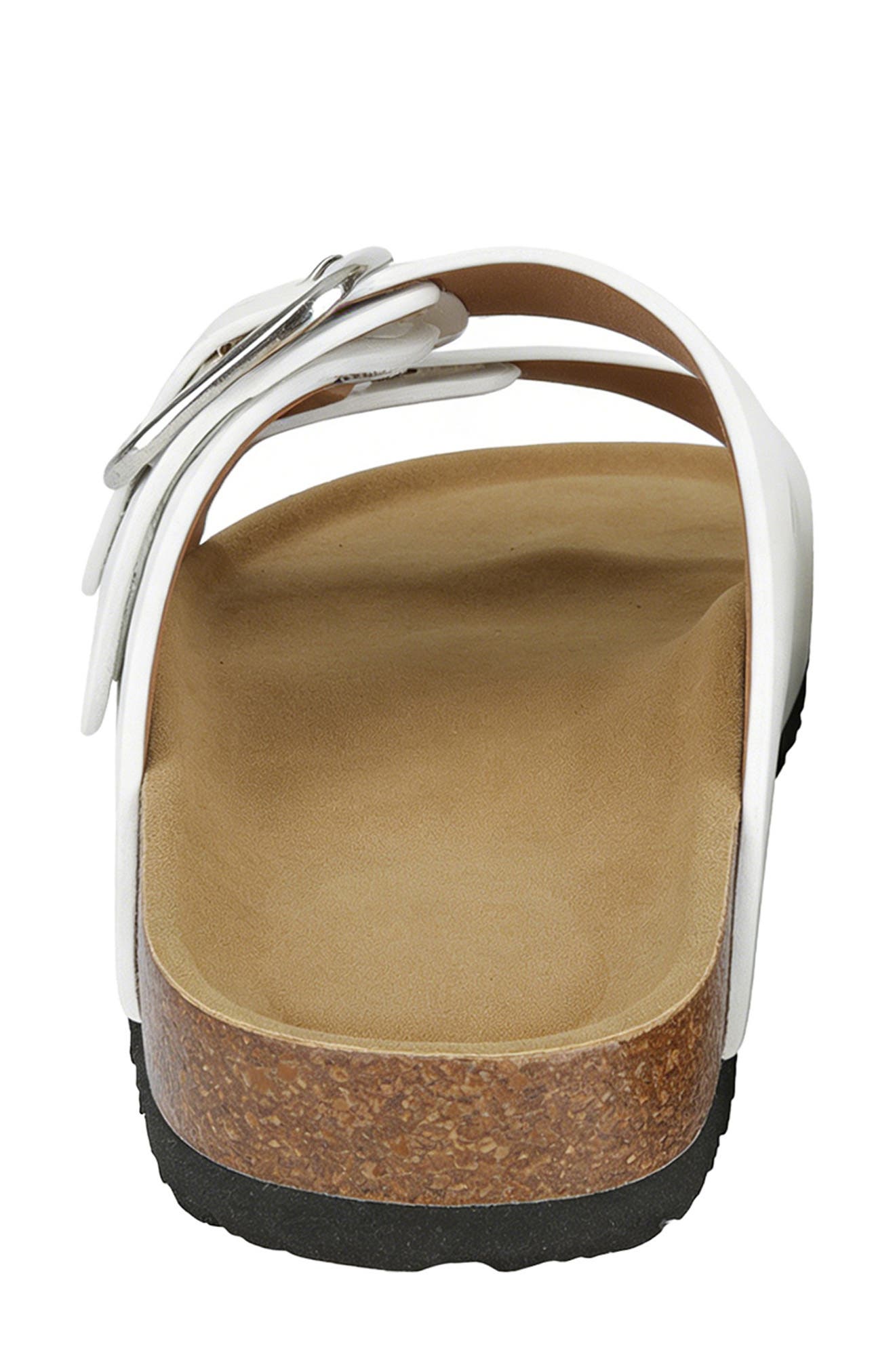Griffin Faux Leather Double Strap Slide Sandal, Alternate, color, WHITE