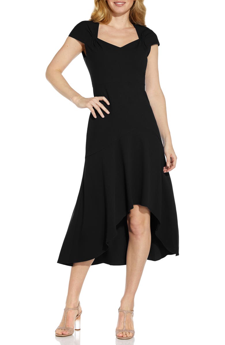 Adrianna Papell Divine Crepe Midi Cocktail Dress, Main, color, 