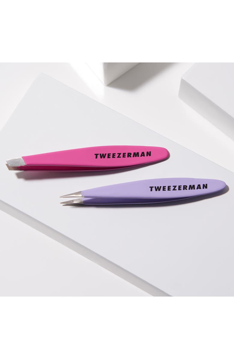 TWEEZERMAN Mini Slant Oval & Point Tweezer Combo Set, Alternate, color, Multi