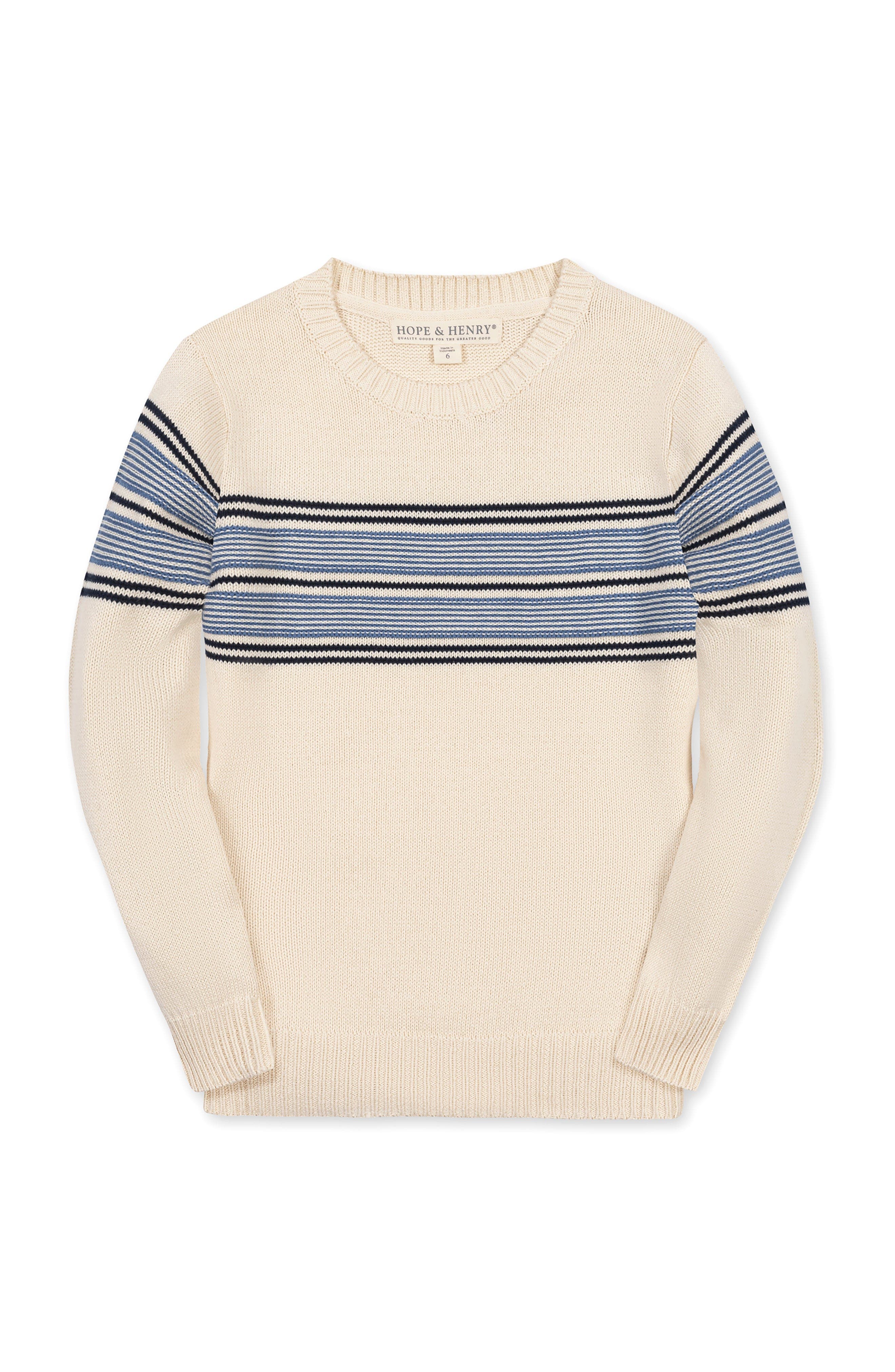 selected Ivory and Blue Chest Stripe