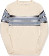 Hope & Henry Kids' Organic Striped Crew Neck Pullover Sweater