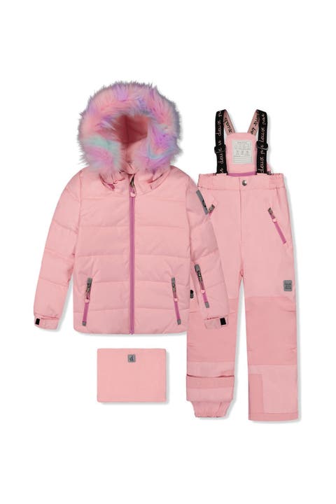 Play Faux Fur Jacket & Pants Two Piece Snowsuit