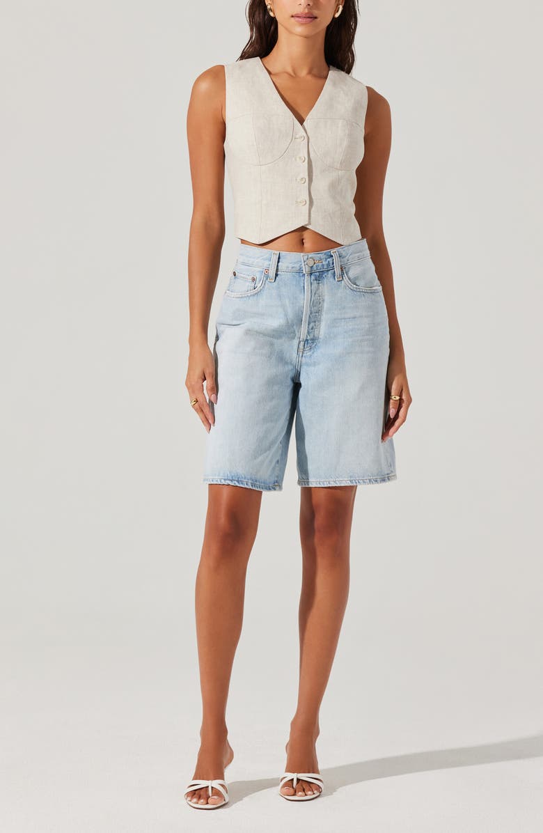 ASTR the Label Ossa Bustier Detail Linen Vest, Alternate, color, Oatmeal