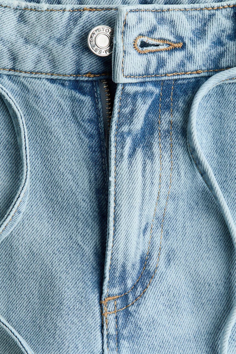 Regular-waist Wide-leg Ankle Jeans, Alternate, color, Light denim blue