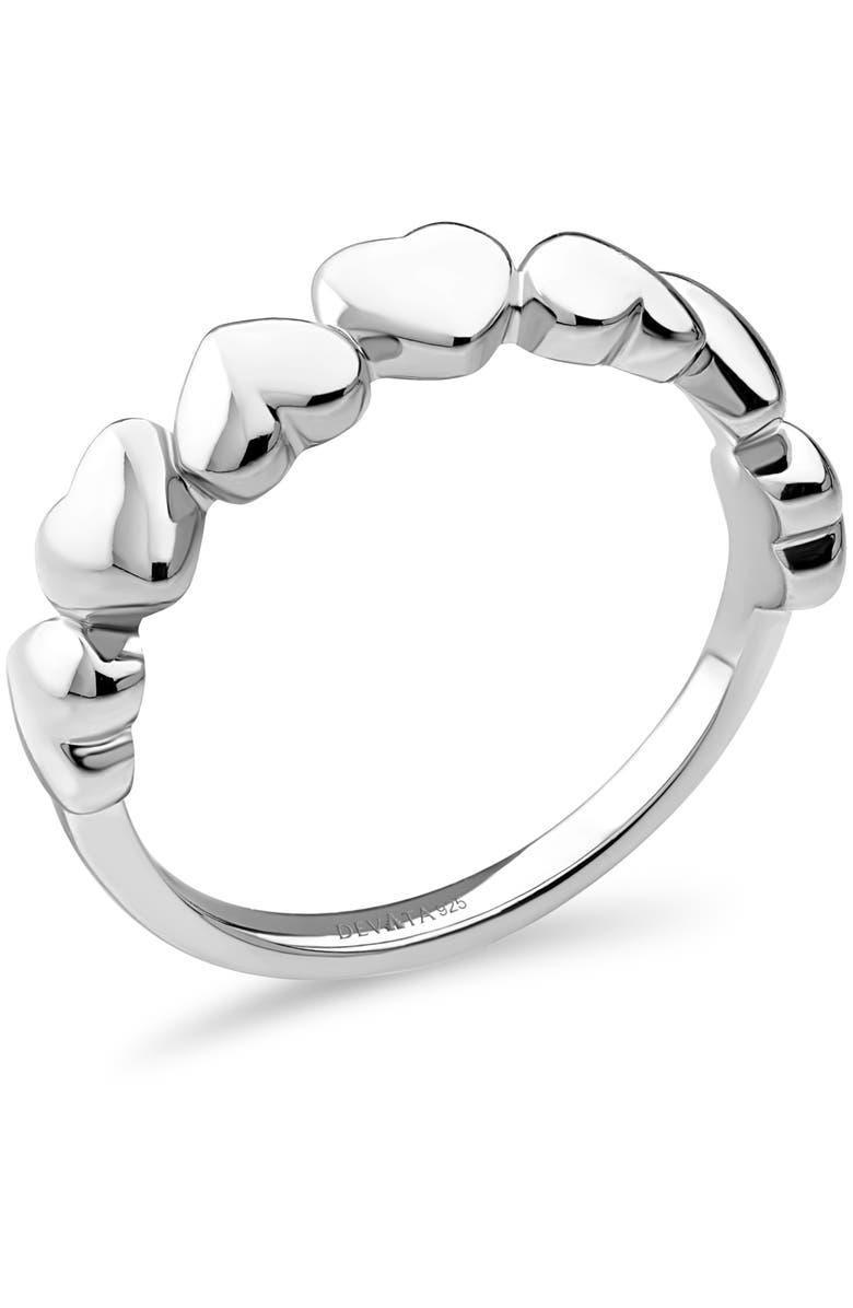 DEVATA Sweet Heart Ring in Rhodium Plated Sterling Silver, Alternate, color, Silver