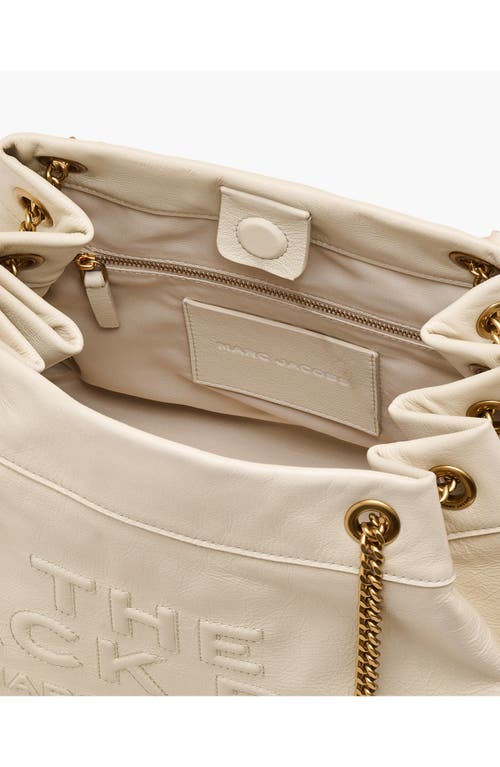 Marc Jacobs Women's The Chain Sack Leather Shoulder Bag In Cloud White