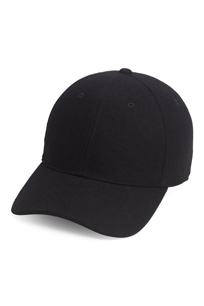 Miles Wool Blend Baseball Cap, Main, color, BLACK WOOL