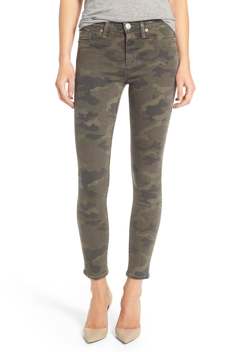 'Nico' Ankle Coated Skinny Jeans, Main, color, INFANTRY CAMO