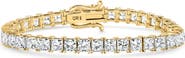 Bliss Diamond 16.30Ct Princess Cut Diamond 7" Tennis Bracelet 14k Gold Lab Grown