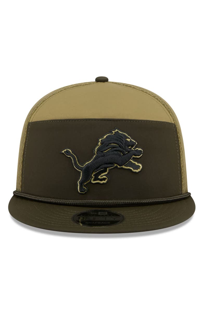 New Era Men's New Era  Dark Green Detroit Lions 2025 Salute to Service Split Panel 9FIFTY Snapback Hat, Alternate, color, 
