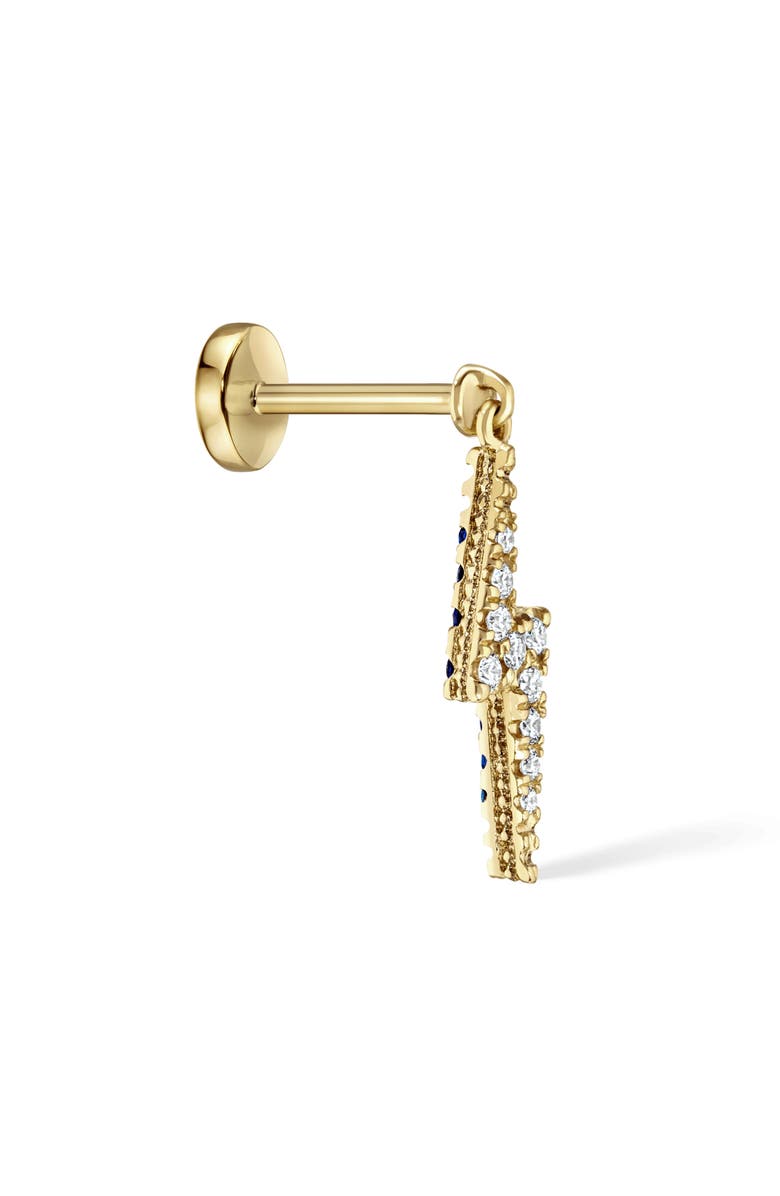 MARIA TASH 18K Gold Diamond & Sapphire Lightning Bolt Charm Earring, Alternate, color, Yellow Gold