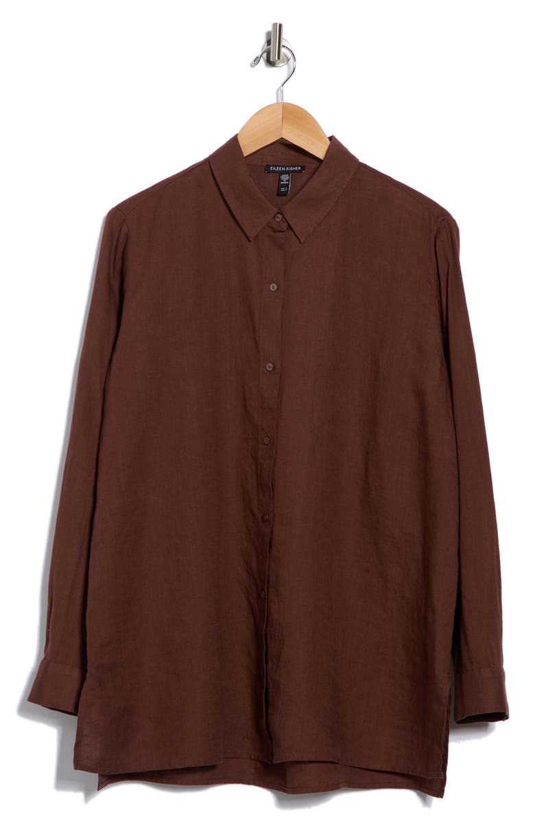 Eileen Fisher Oversize Organic Linen Button-Up Shirt, Alternate, color,
