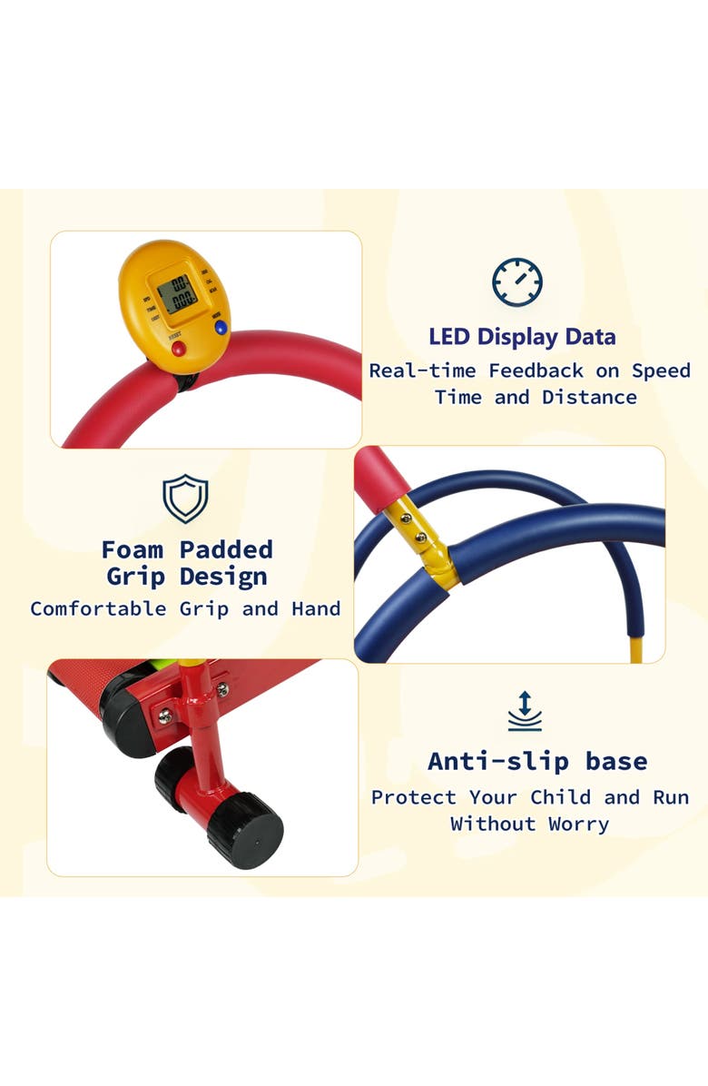 Easy Playhouse Kids Treadmill Red and Blue, Alternate, color, Red