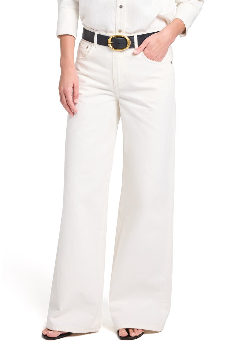 Tiny Dancer Mid Rise Wide Leg Jeans, Main, color, WHITE