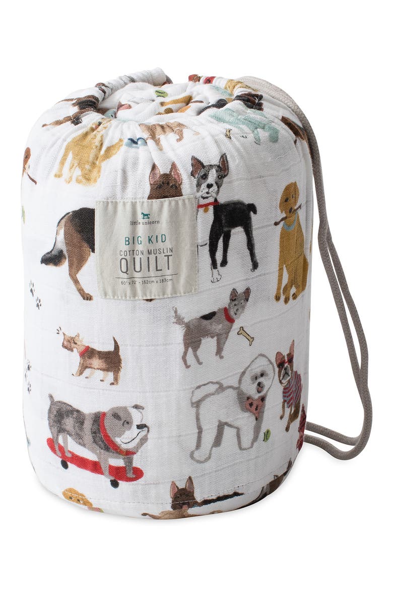 Kids' Cotton Muslin Quilted Throw, Alternate, color, WOOF
