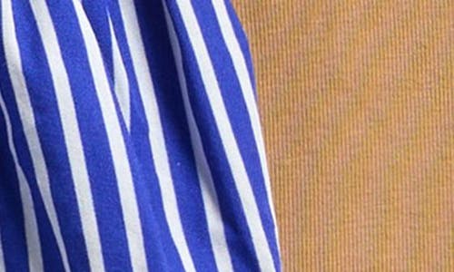 Ralph Lauren Pony Bear Stripe Ruffle Shirt & Pants Set In Multi