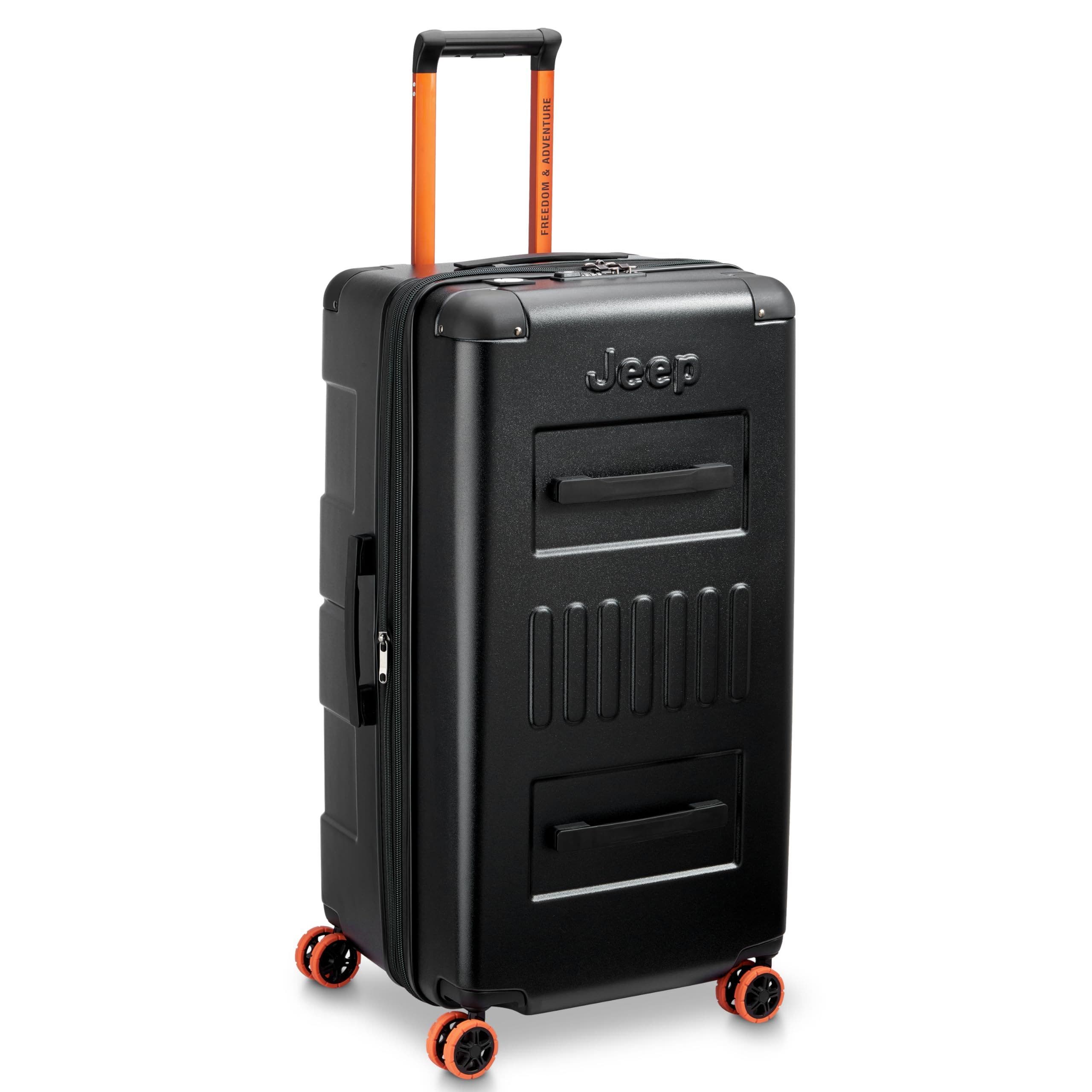 JEEP JH002B Checked-Large 29 Inch Hardside Expandable Luggage with Spinner Wheels, Alternate, color, Black