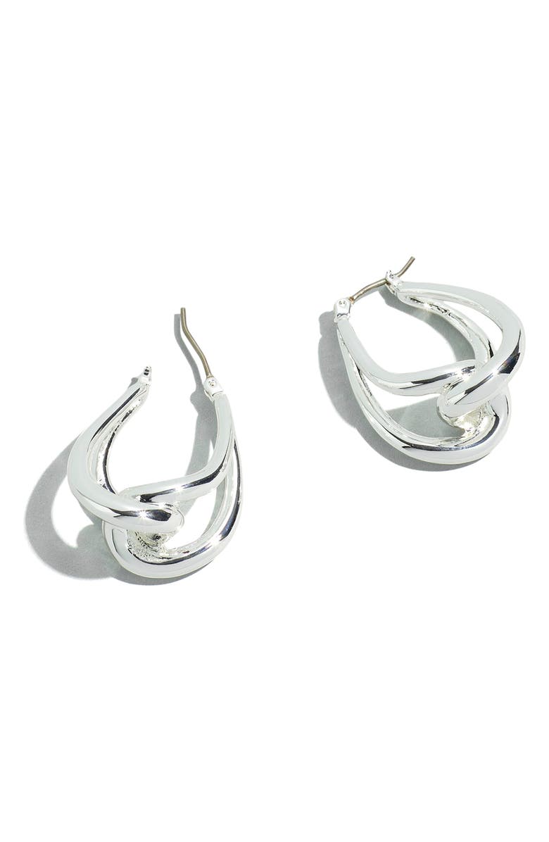 Madewell Knot Hoop Earrings, Main, color, 