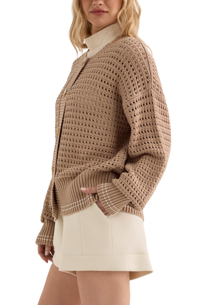 Open Stitch Cardigan, Alternate, color, LIGHT TAUPE