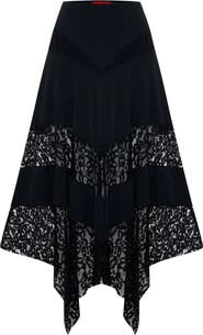 PCFG Daydreamers Asymmetric Lace Detail Skirt