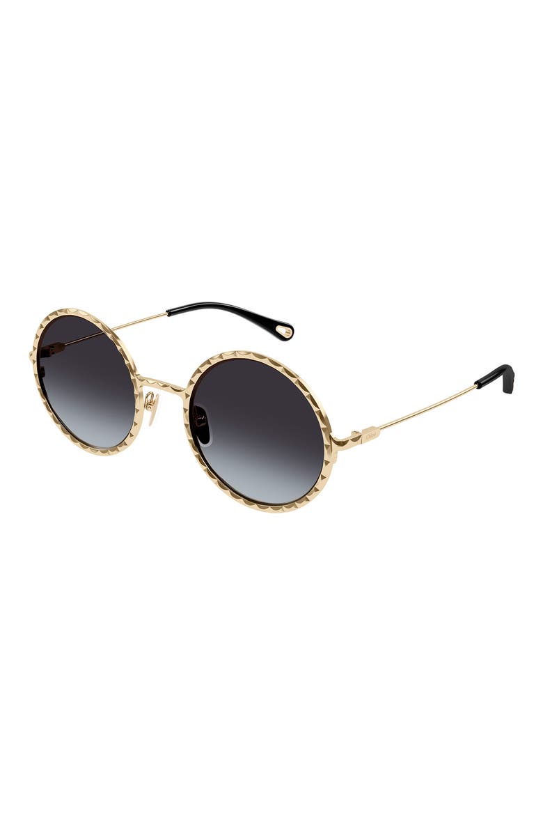 53mm Gradient Round Sunglasses, Alternate, color, GOLD