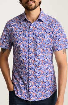 Bonobos Riviera Slim Fit Floral Short Sleeve Stretch Cotton Button-Up Shirtr