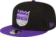New Era Men's New Era Black/Purple Sacramento Kings Official Team Color 2Tone 9FIFTY Snapback Hat