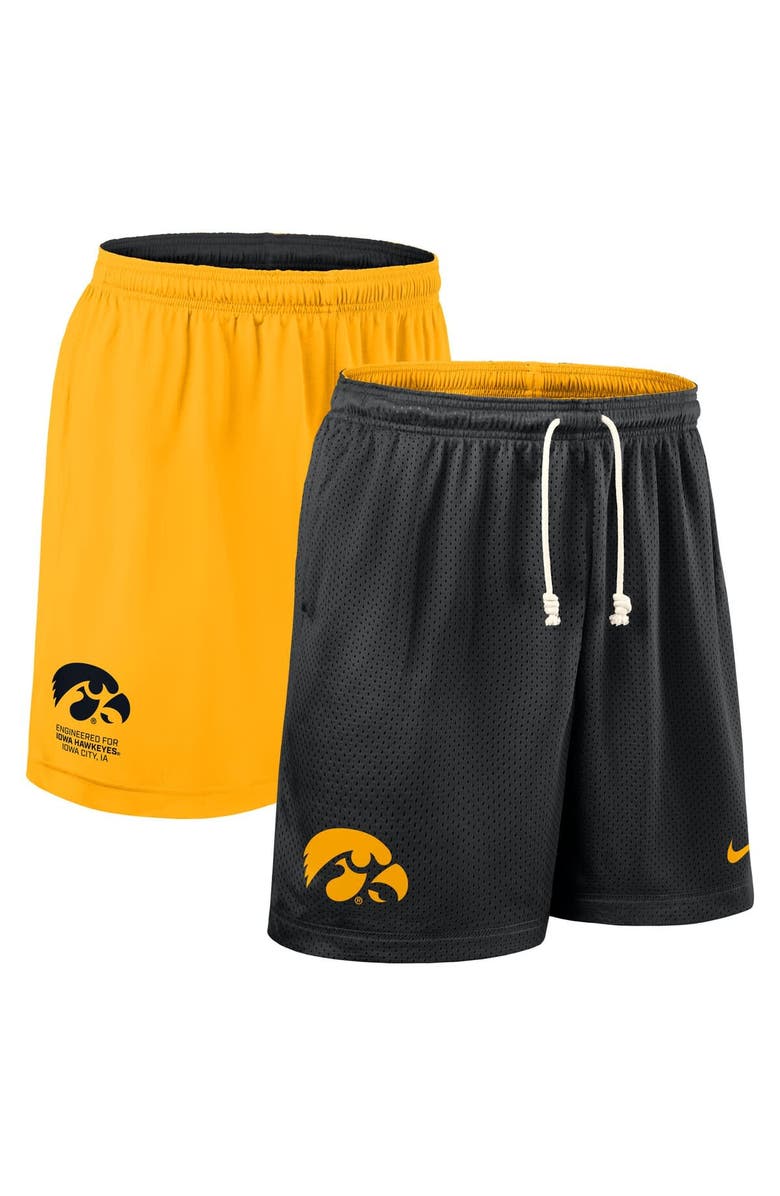 Nike Men's Nike Black/Gold Iowa Hawkeyes 2025 Sideline Reversible Performance Shorts, Alternate, color, 