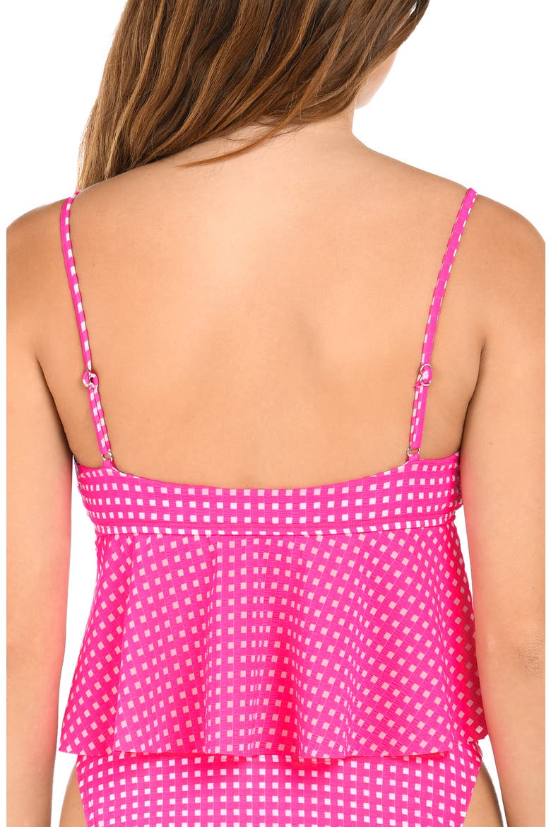 Picnic Flutter Tankini Bikini Top, Alternate, color, BRIGHT PINK