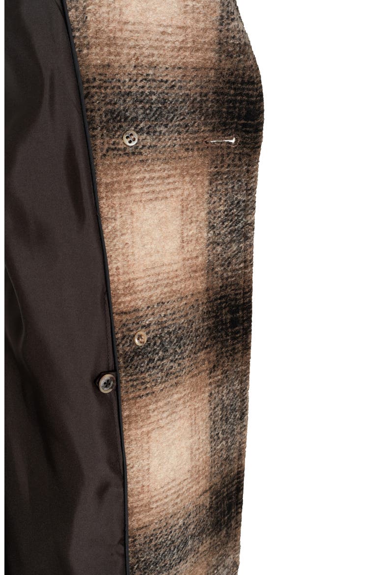 Aurora Plaid Wool Blend Wrap Coat, Alternate, color, BLACK/ MOCHA