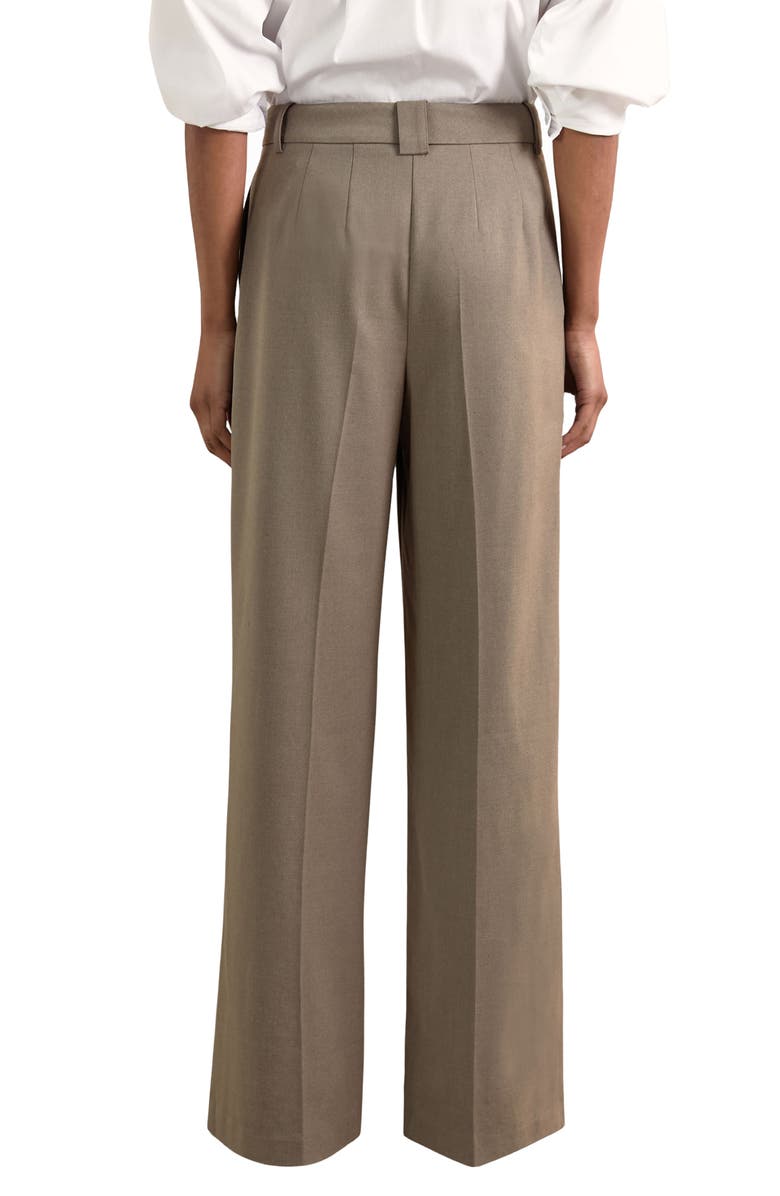 Reiss Poppie Pleat Front Wide Leg Pants, Alternate, color, Neutral