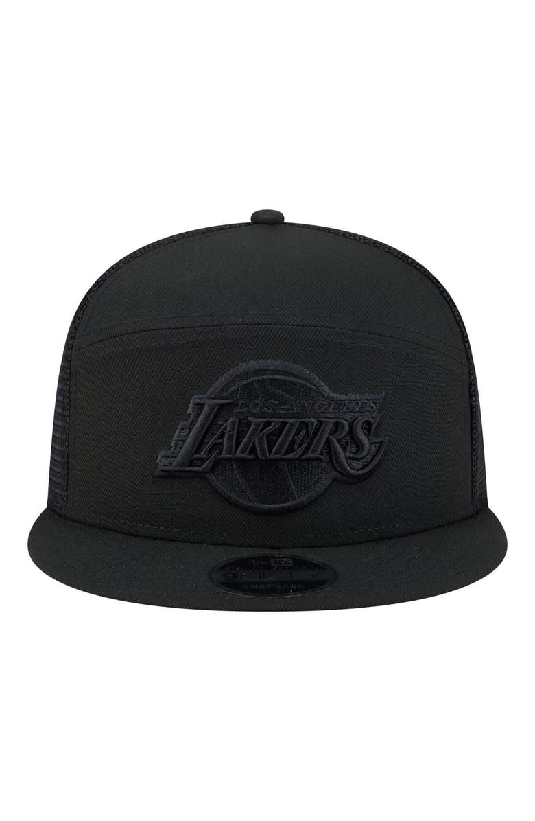 New Era Men's New Era Black Los Angeles Lakers Block Split Panel 9FIFTY Snapback Hat, Alternate, color, Black