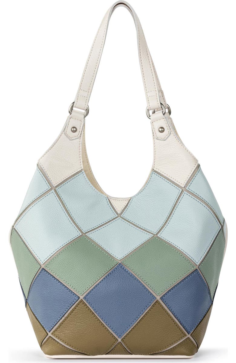 The Sak Roma Shopper Leather Tote Bag, Main, color, Loden Multi Patch