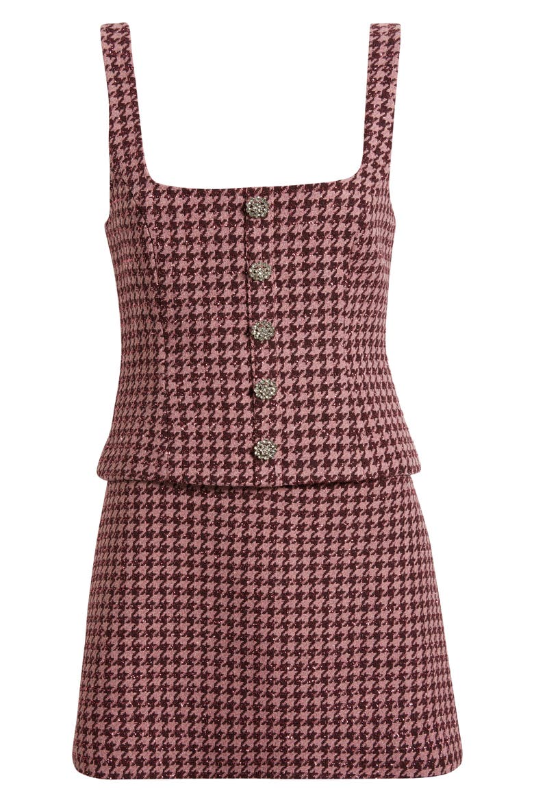 Calissa Houndstooth Minidress, Alternate, color, MAUVEWOOD MULTI