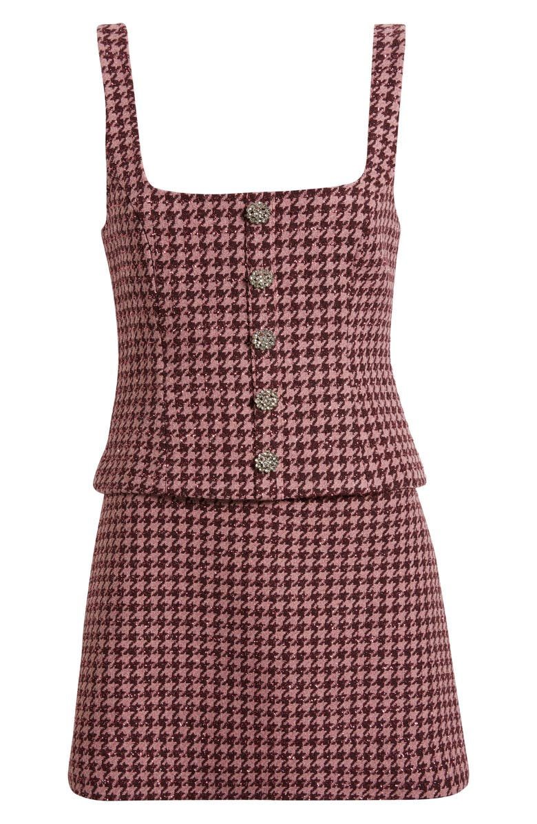 LIKELY Calissa Houndstooth Minidress, Alternate, color, Mauvewood Multi