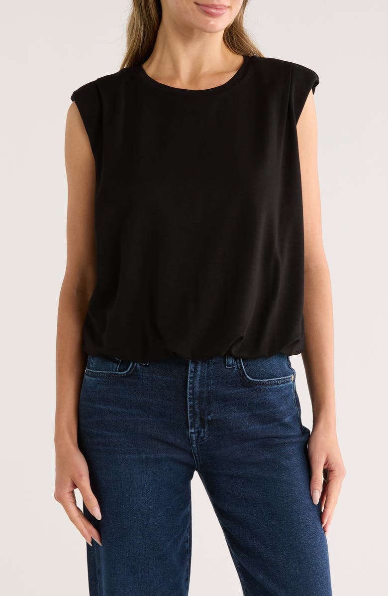 DR2 by Daniel Rainn Bubble Hem Muscle Tank, Main, color, Black