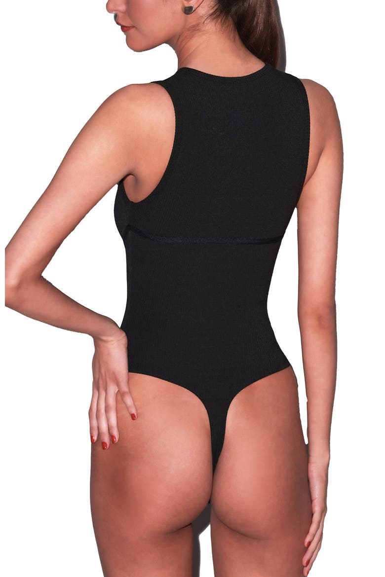 Hourglass Rib Bodysuit, Alternate, color, Black