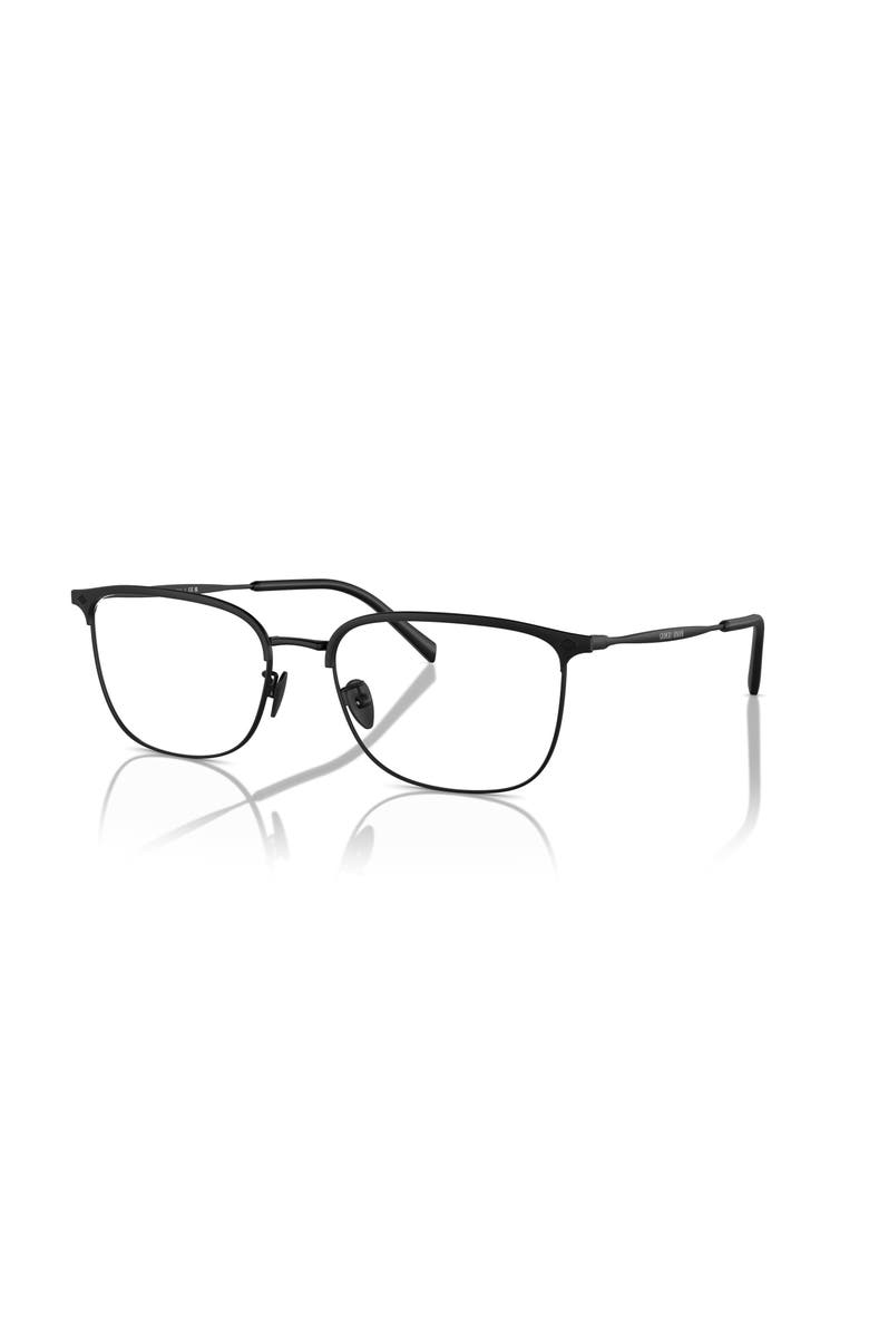 Giorgio Armani 57mm Rectangle optical glasses, Main, color, Black