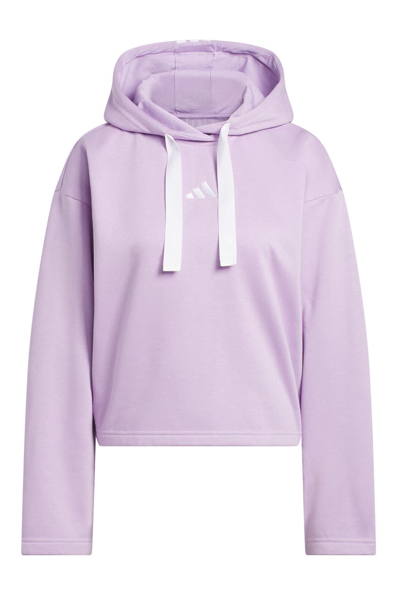 Crop Fleece Hoodie, Alternate, color, POWDER PLUM