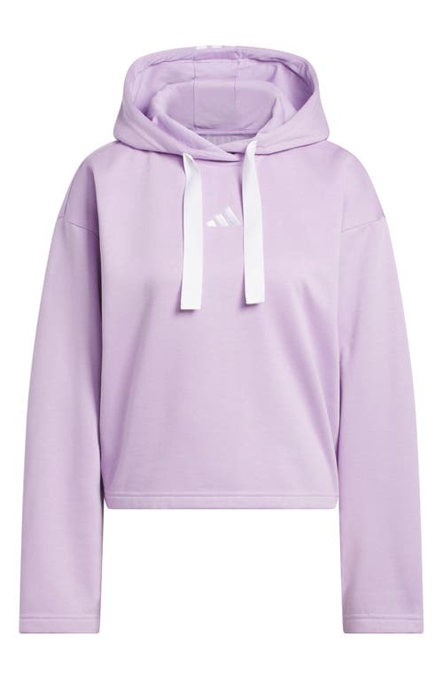 Adidas Originals Adidas Crop Fleece Hoodie In Purple