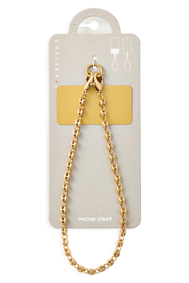 Chain Phone Strap, Alternate, color, GOLD