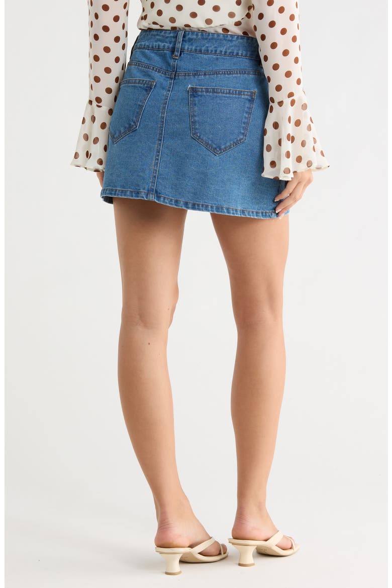 Denim Miniskirt, Alternate, color, MEDIUM WASH